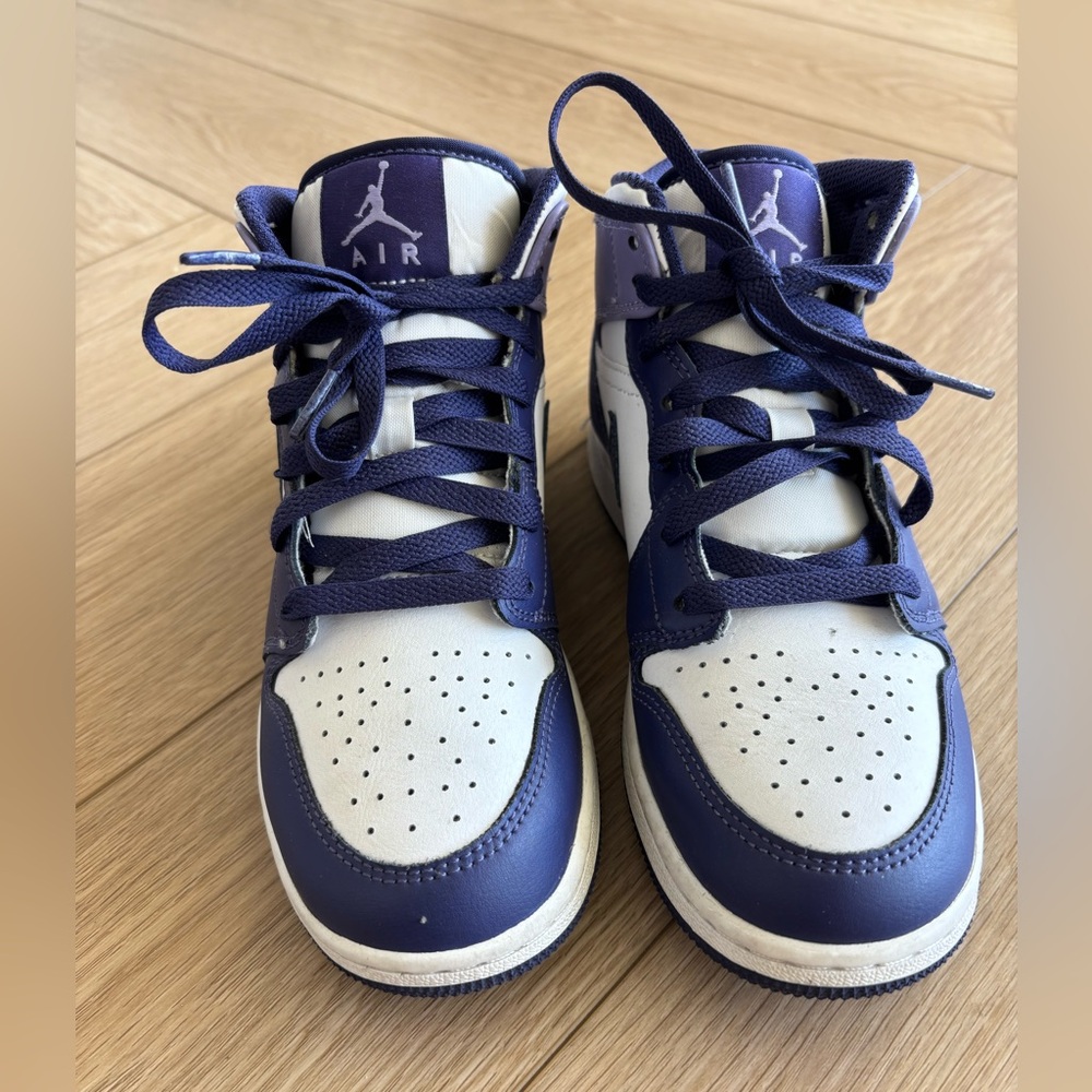 Nike Purple and White High-Top Sneakers